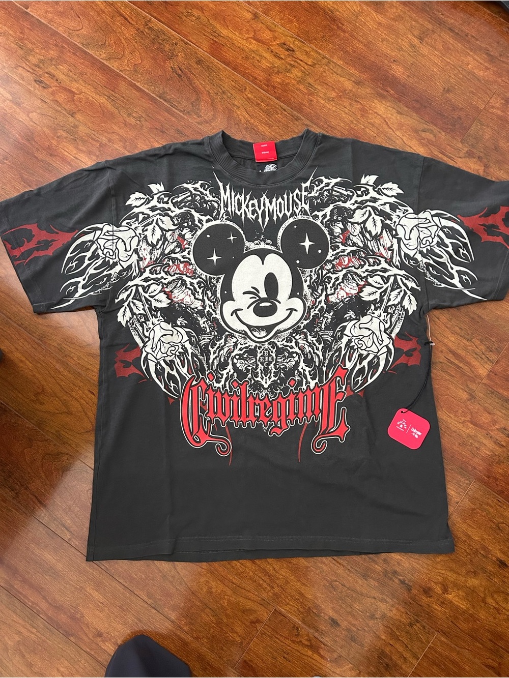 Civil Regime Metal Mickey American Classic Oversized XL Tee Vintage Ashes Disney